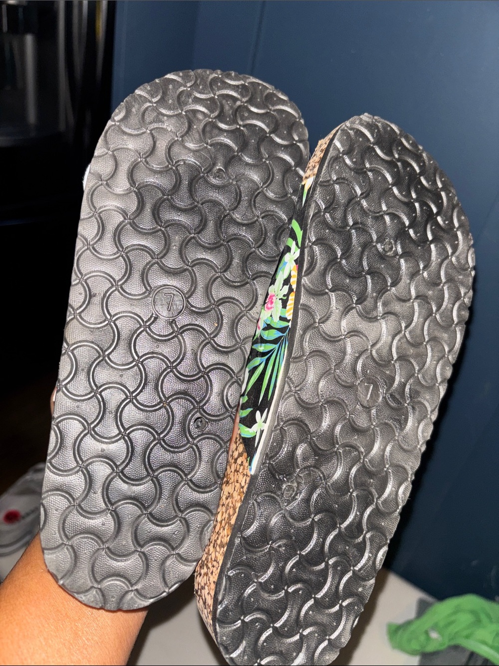 Floral/Tropical Double-Buckle Slide Sandals - Picture 3 of 4